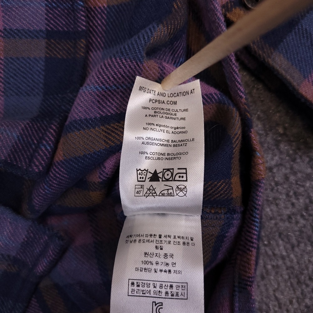 Patagonia Flannel Hiking Shirt Womens M Plaid 100% Cotton Long Sleeve Pockets - Picture 5 of 15